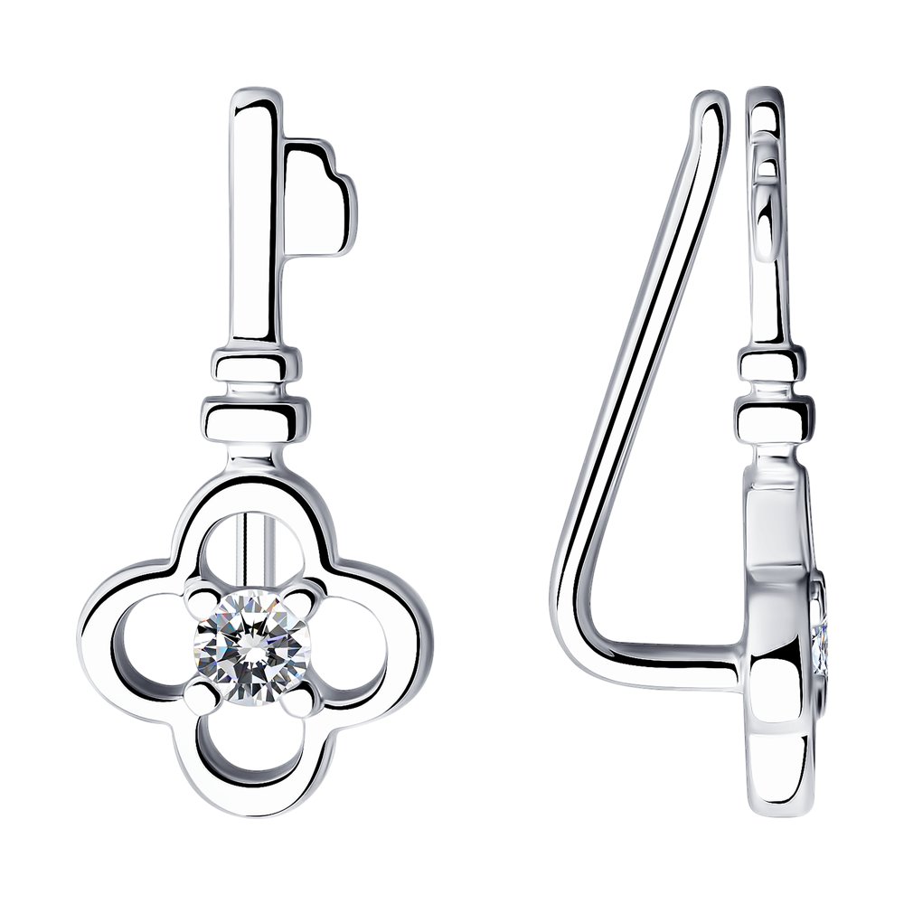 

Серьги из серебра с фианитом SOKOLOV 94023909, 94023909