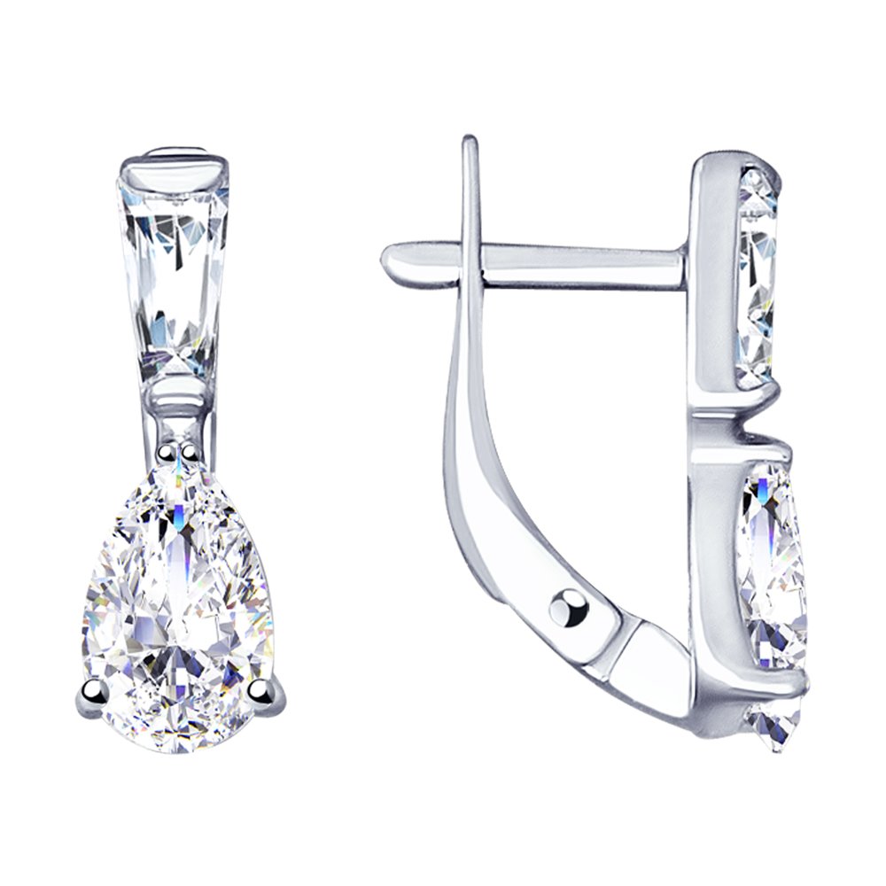

Серьги из серебра SOKOLOV 94023087, фианит, 94023087