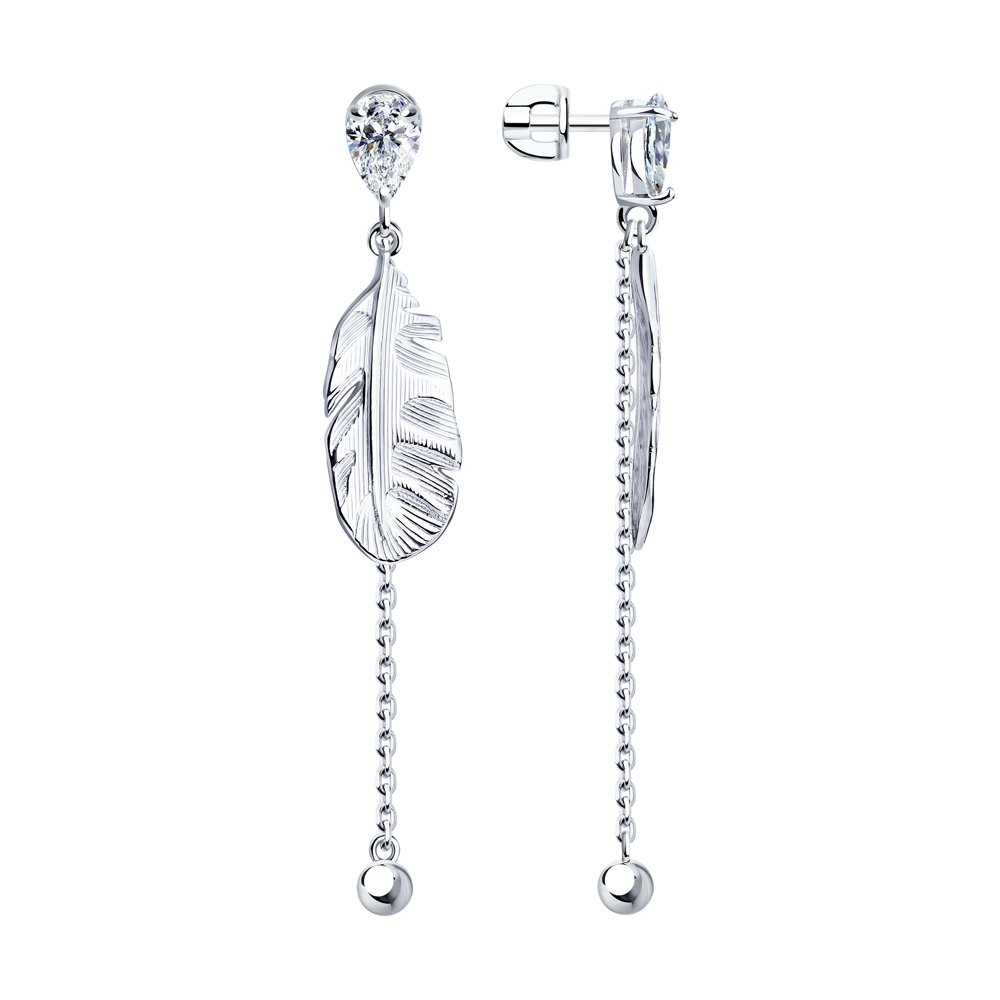 

Серьги из серебра с фианитом SOKOLOV 94023859, 94023859