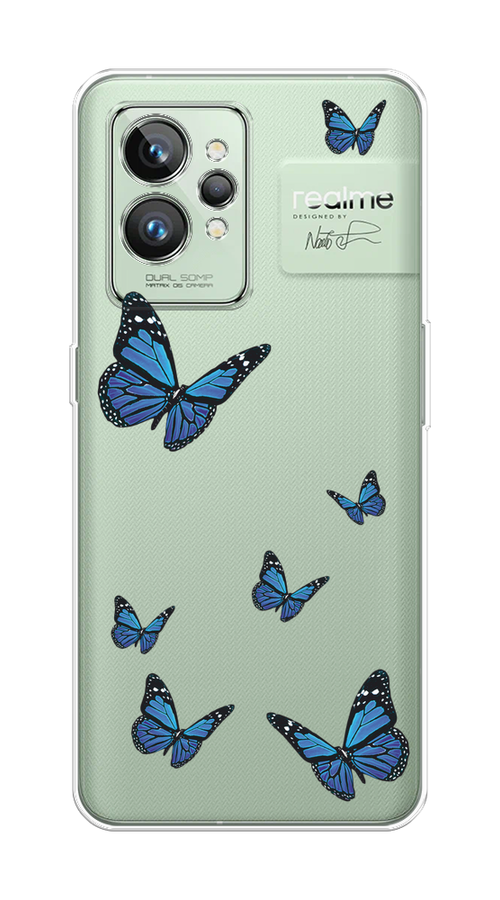 

Чехол на Realme GT 2 Pro "Blue butterflies", Синий;черный, 258650-1