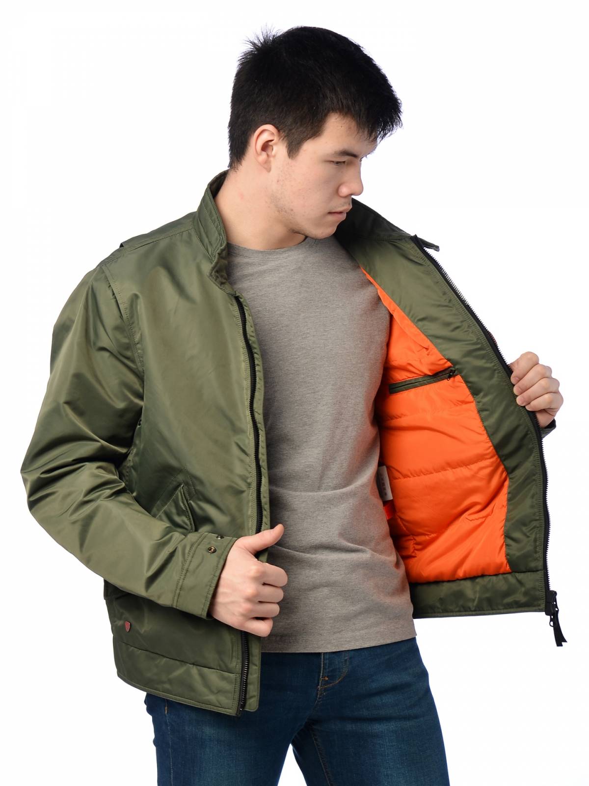 Куртка мужская Clasna 3689 зеленая 46 RU