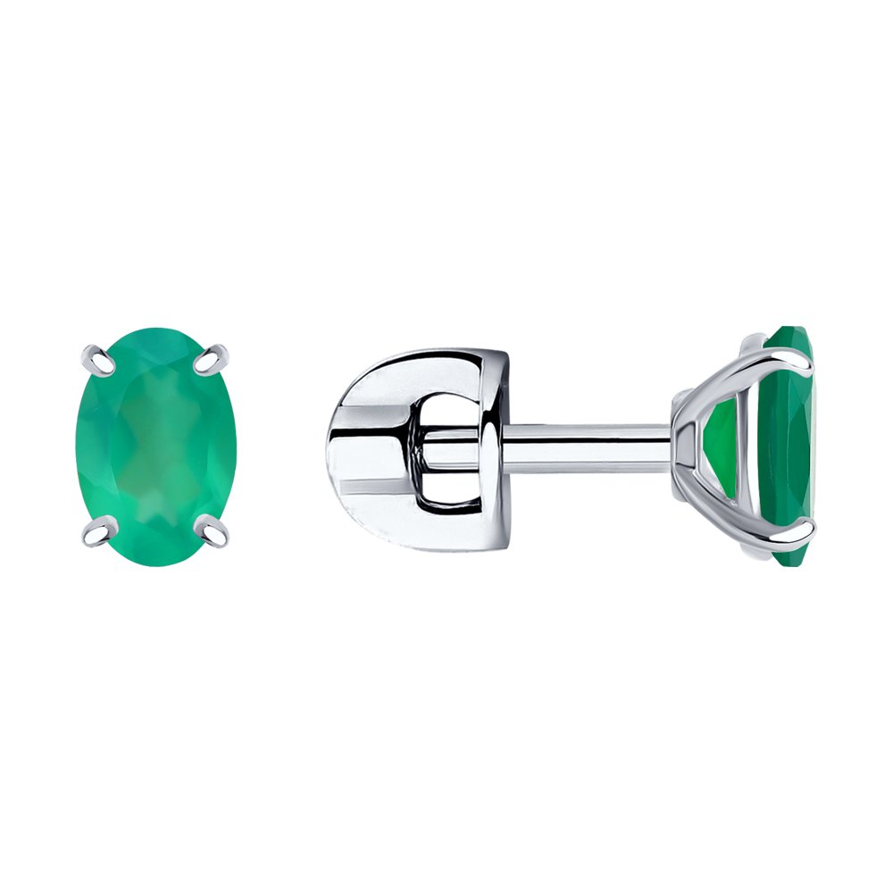 

Серьги пусеты из серебра SOKOLOV 92022499, агат, 92022499