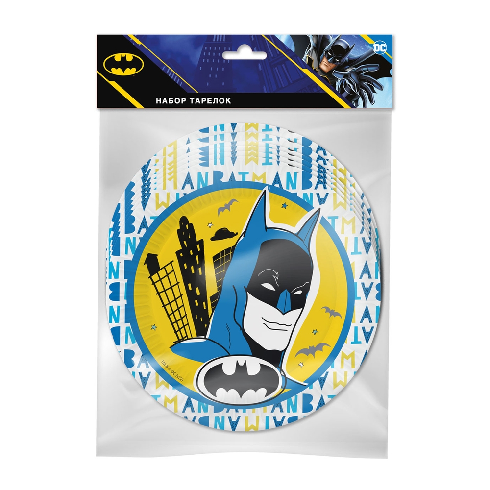 

Набор бумажных тарелок ND Play Batman, желтый, d=180 мм 6 шт.