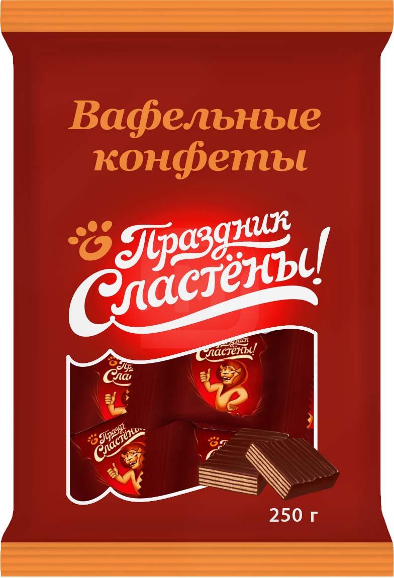 

Конфеты Праздник сластены Вафельные в шоколадной глазури 250 г