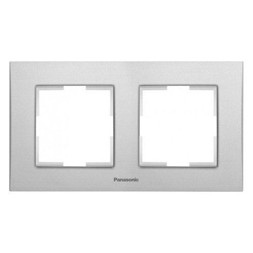 

Рамка Panasonic Karre Plus (WKTF08093AS-RU) 2x гориз.мон. металл серебро (упак.:1шт), Серебристый