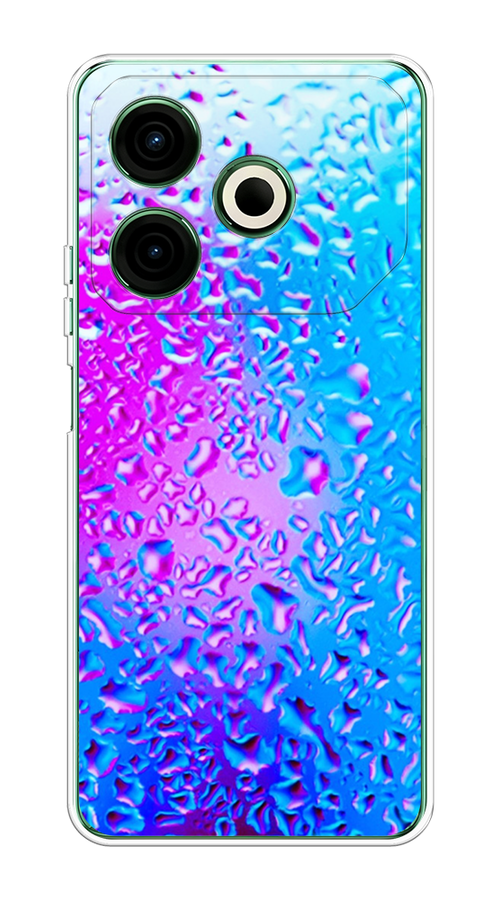 

Чехол на Tecno Pova 6 Neo "Капли на стекле", Бирюзовый;розовый, 309050-1