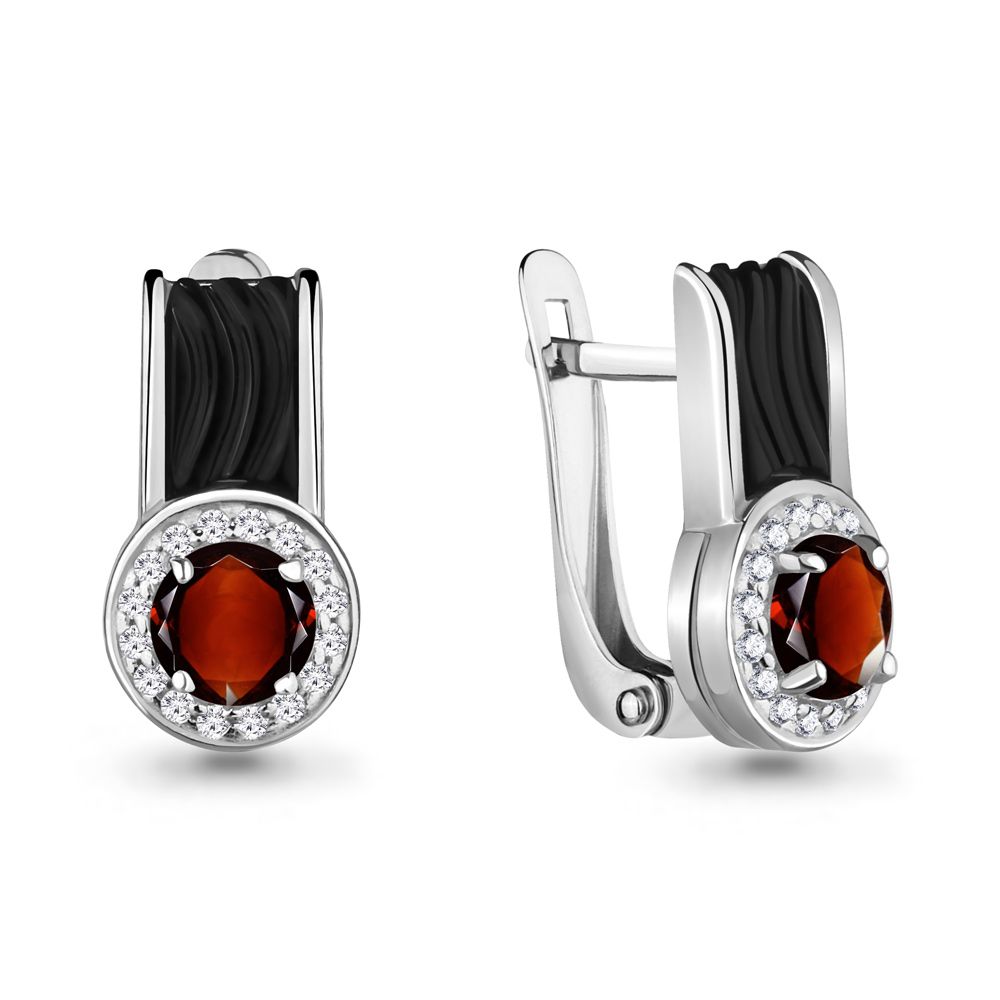 

Серьги из серебра с гранатом Aquamarine 4712603А_925_р, 4712603А_925_р