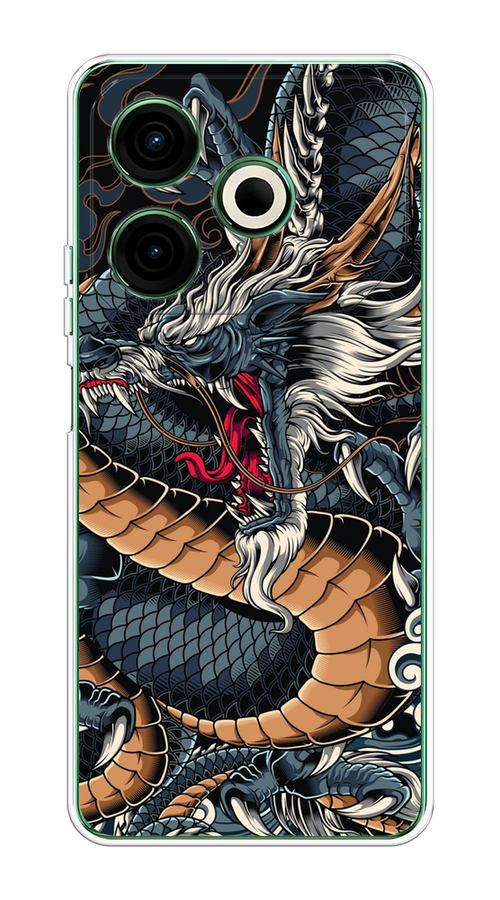 

Чехол на Tecno Pova 6 Neo "Japanese Dragon", Коричневый;черный;синий, 309050-1