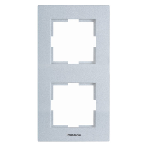 

Рамка Panasonic Karre Plus (WKTF08123AS-RU) 2x верт.монт. металл серебро (упак.:1шт), Серебристый