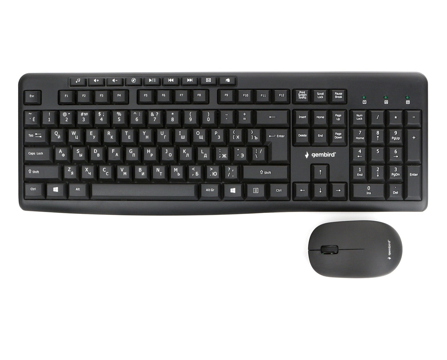 фото Комплект клавиатура+мышь беспроводные gembird kbs-9400, 2.4ггц, 1000 dpi
