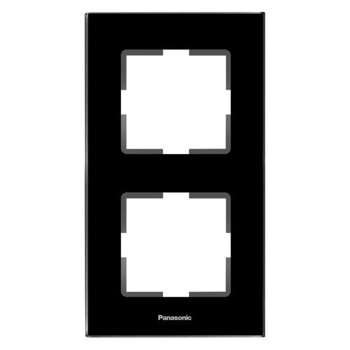 

Рамка Panasonic Karre Plus (WKTF08123GG-RU) 2x верт.монт. стекло черный (упак.:1шт)
