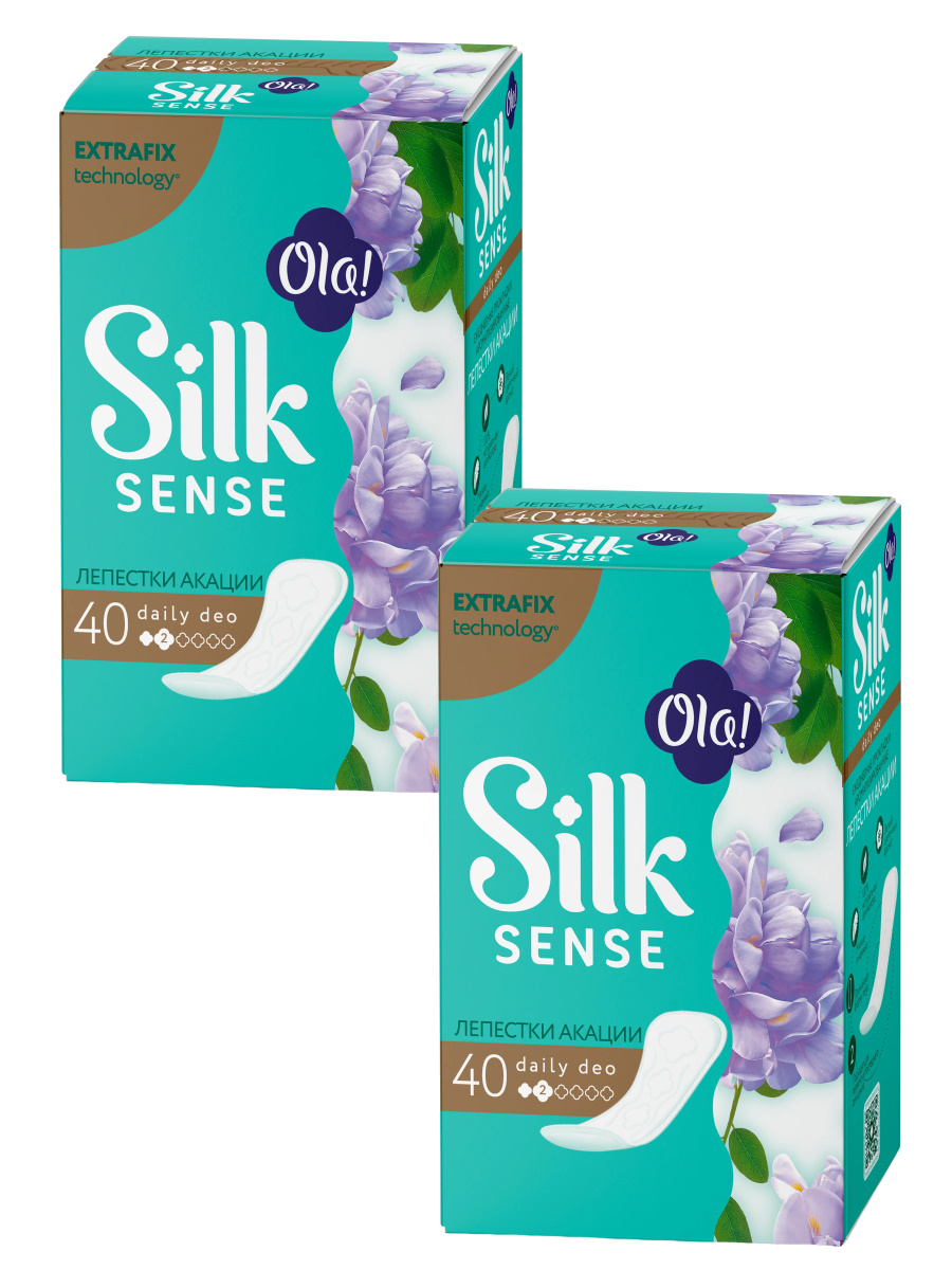 

Комплект Ola! SILK SENSE DAILY DEO Прокладки впит. Лепестки акации 40 шт/упак.х2 упак., Комплект Ola! SILK SENSE DAILY DEO Прокладки женс. гигиен. впит. Лепестки акации 40 шт/упак.х2 упак.