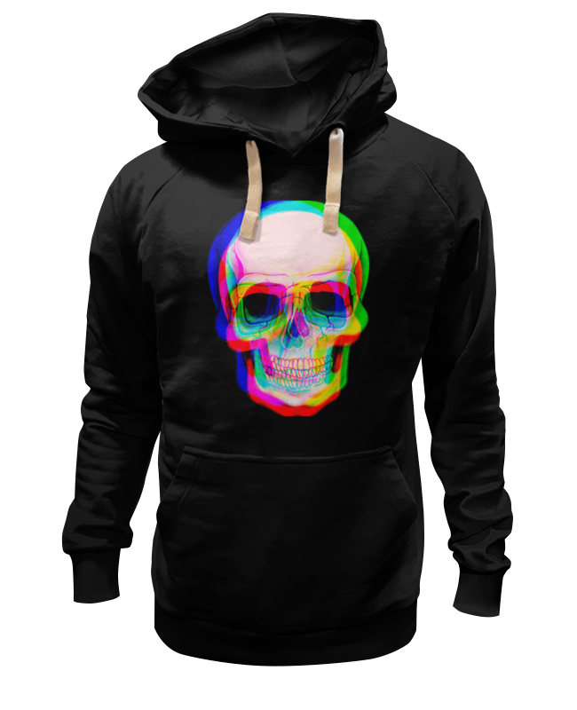 

Худи унисекс Printio Череп 3d черное 3XL, Черный, Череп 3d