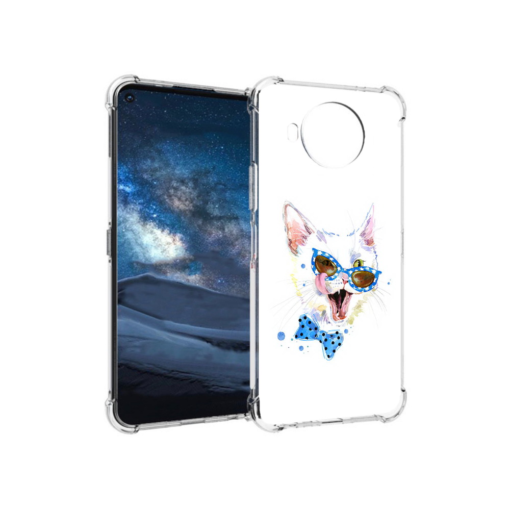

Чехол MyPads Tocco для Nokia 8.3 белый кот (PT227053.110.229), Прозрачный, Tocco
