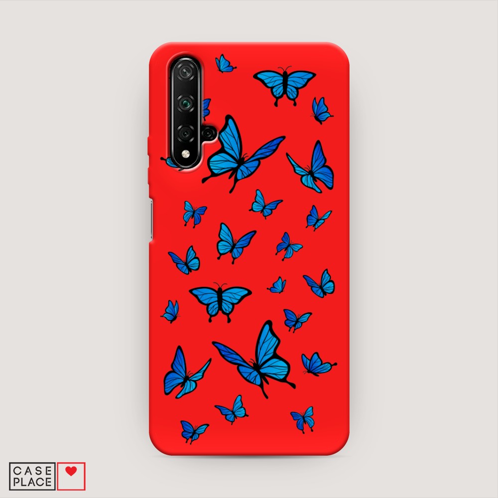 

Чехол Awog на Huawei Nova 5T "Синие бабочки", Разноцветный, 610553-1