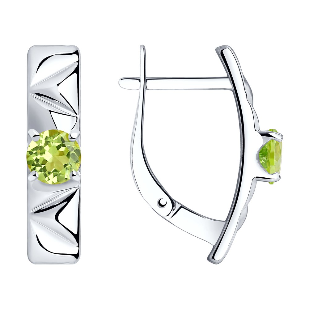 

Серьги женские из серебра Diamant 94-320-00793-3, хризолит, 94-320-00793-3