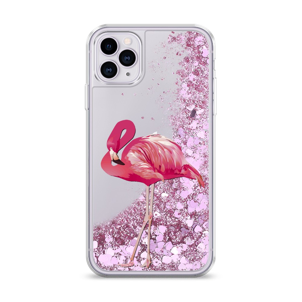 

Жидкий чехол с блестками "Застенчивый фламинго" на Apple iPhone 11 Pro Max, 12294-1