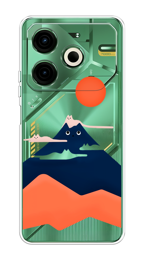 

Чехол на Tecno Pova 6 Neo "Кот-гора", Черный;оранжевый, 309050-1