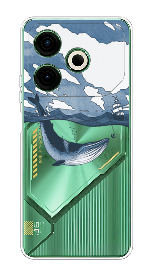 

Чехол на Tecno Pova 6 Neo "Большой кит", Синий, 309050-1