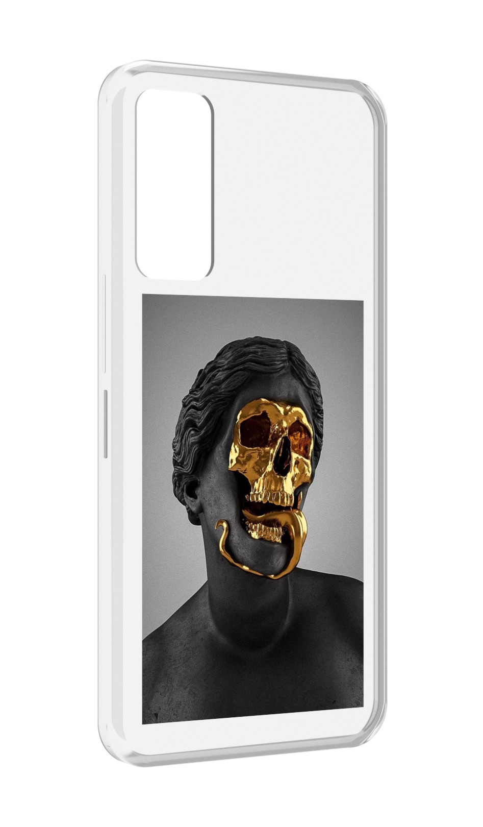 

Чехол MyPads золотой череп в статуе для TCL 30 / TCL 30 5G / TCL 30+ plus, Прозрачный, Tocco