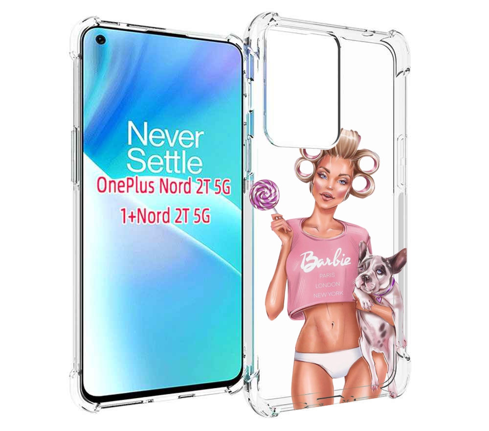 

Чехол MyPads Барби-с-собачкой женский для OnePlus Nord 2T, Прозрачный, Tocco