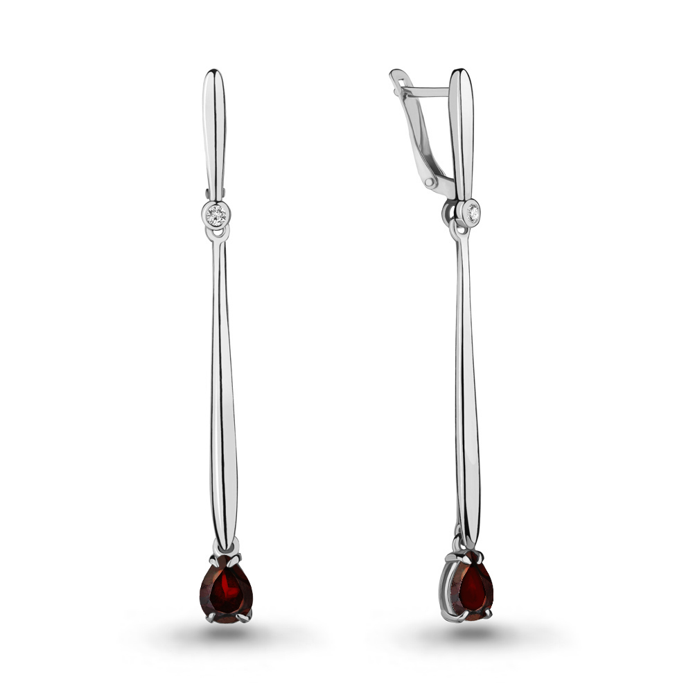 

Серьги из серебра с гранатом Aquamarine 4712903А_925_р, 4712903А_925_р