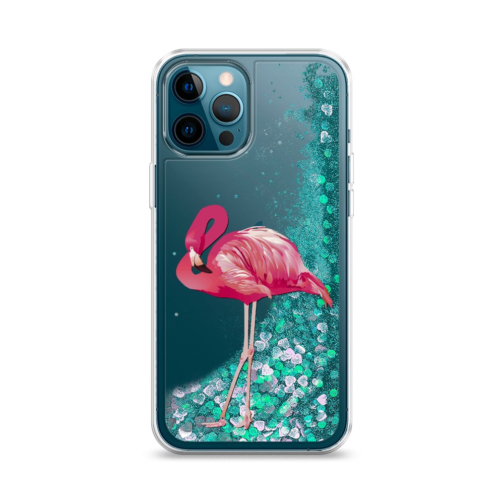 

Жидкий чехол с блестками "Застенчивый фламинго" на Apple iPhone 12 Pro, 12895-1