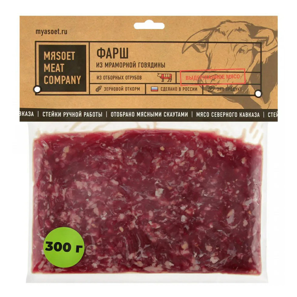

Фарш из мраморной говядины Мяsoet Meat Company охлажденный 300 г
