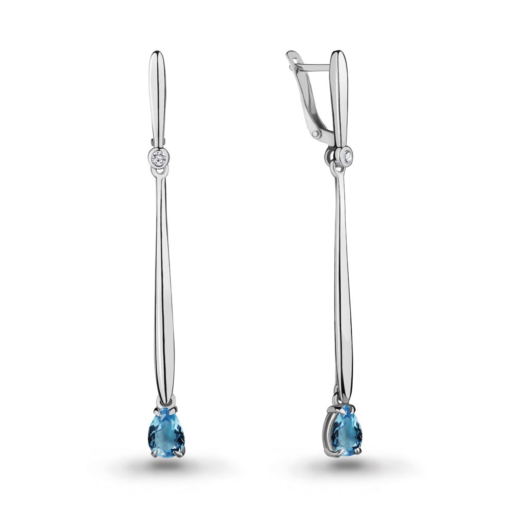 

Серьги из серебра с топазом Aquamarine 4712908А_925_р, 4712908А_925_р