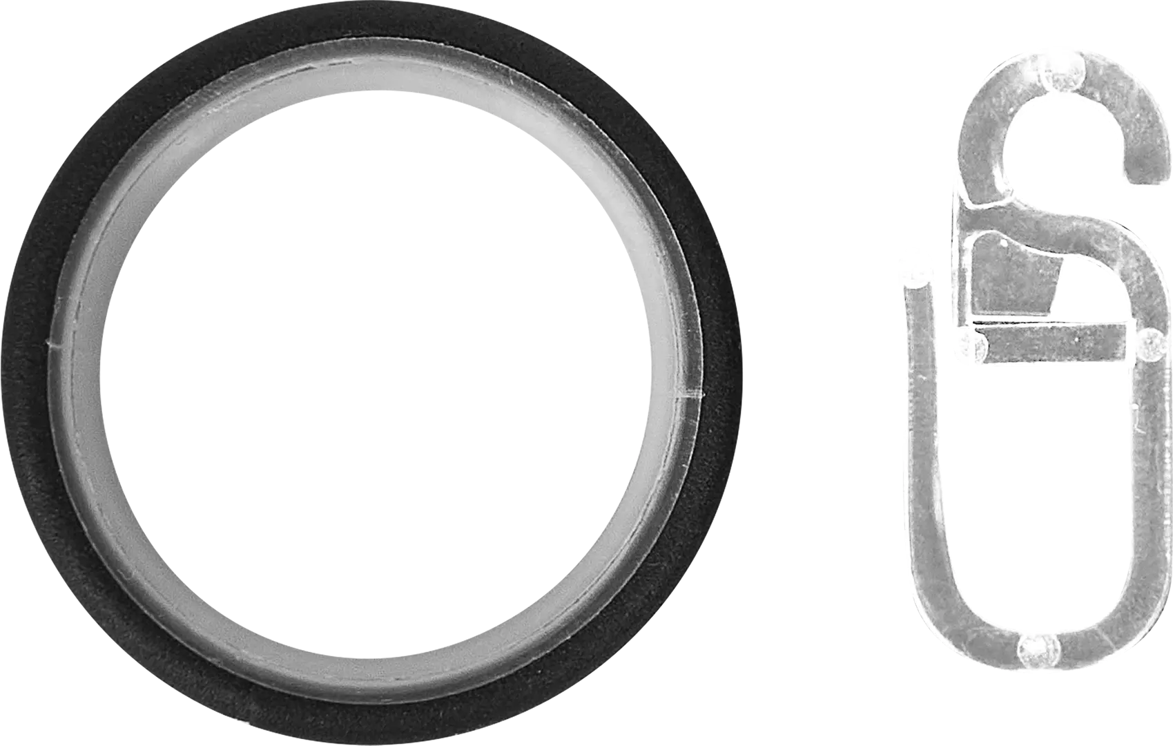 Кольцо с крючком Inspire металл цвет черный 20 см 10 шт ложка рожок для обуви с крючком 52×4 см