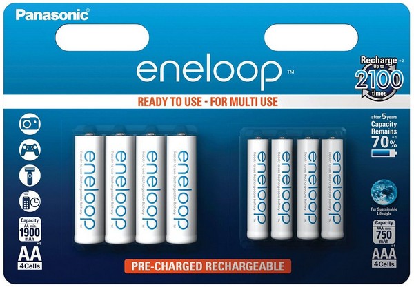 

Комплект аккумуляторов Panasonic Eneloop BK-KJMCCE44E ААА и АА