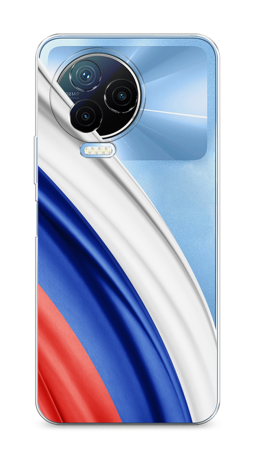 

Чехол на Infinix Note 12 Pro 4G/Note 12 2023 "Флаг России уголок", Белый;синий;красный;прозрачный, 3102250-1