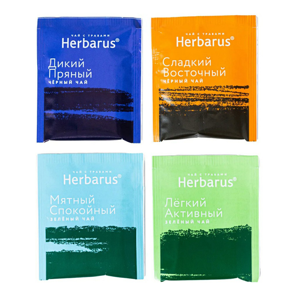 Чай черный и зеленый Herbarus Ассорти в пакетиках 2 г x 24 шт