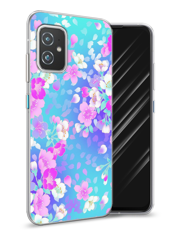 

Чехол Awog на Asus ZenFone 8 "Яблоневые цветы", Голубой;розовый;белый, 44450-8
