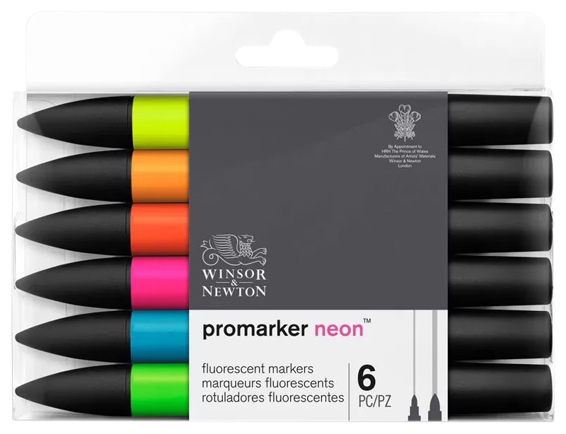 Набор маркеров Winsor&Newton W&N-290136 Promarker Neon 6 цветов