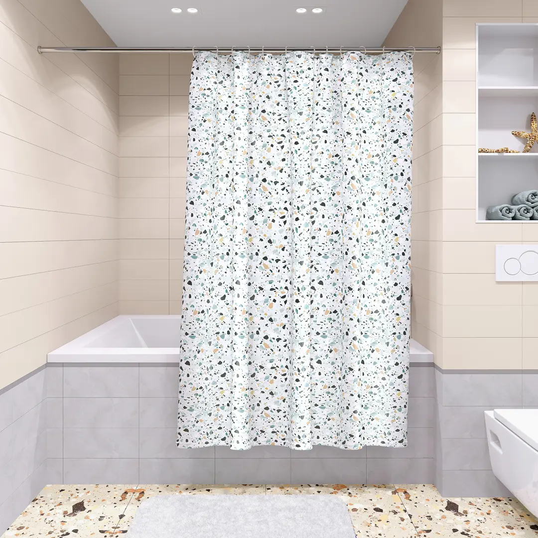 

Штора для ванной Lemer Terrazzo 180x200 см полиэстер цвет мультиколор, Разноцветный