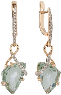 

Серьги из желтого золота с фианитом ALORIS Серьги 1448АзКц, Серьги 1448АзКц