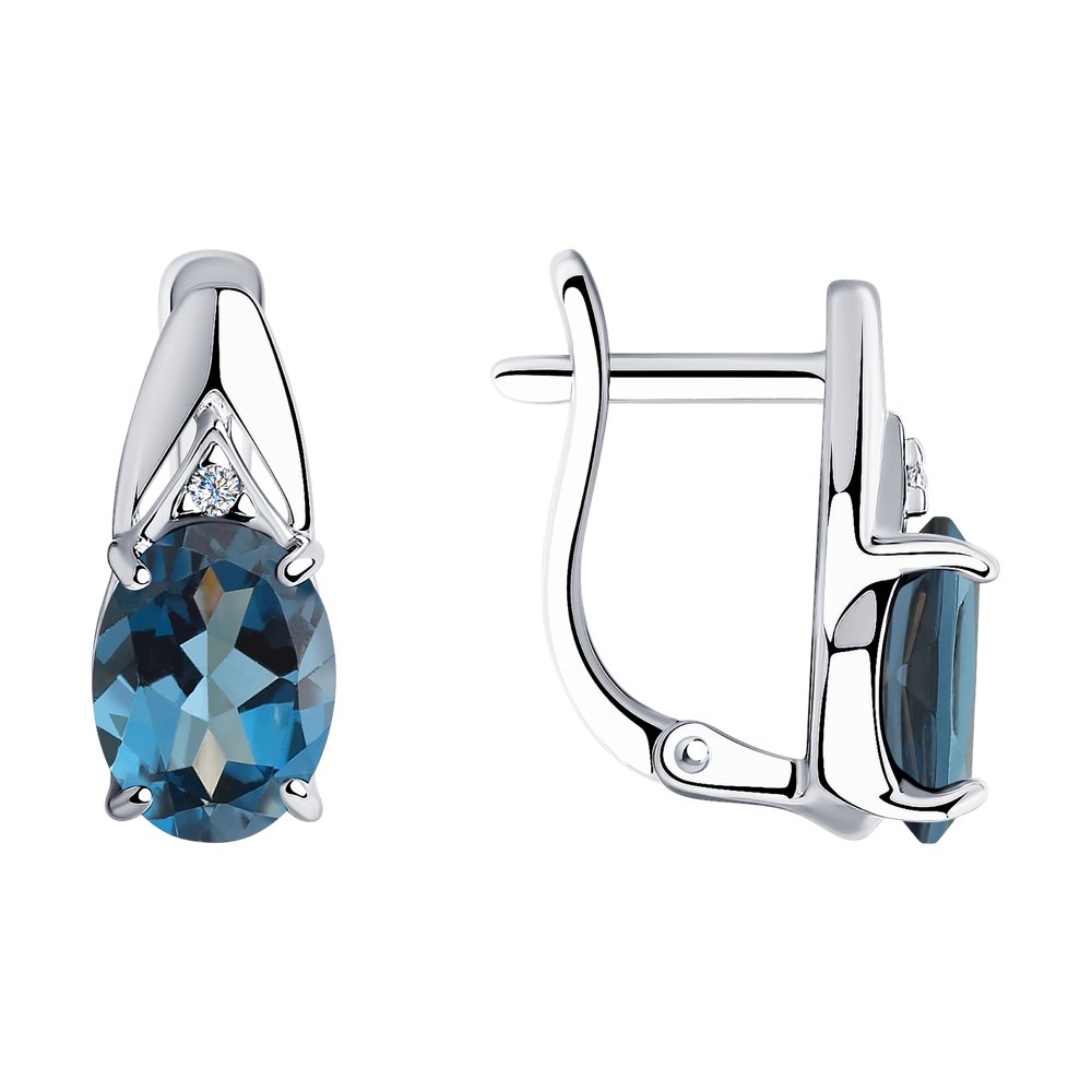 

Серьги из серебра SOKOLOV 92021692, топаз/фианит, 92021692