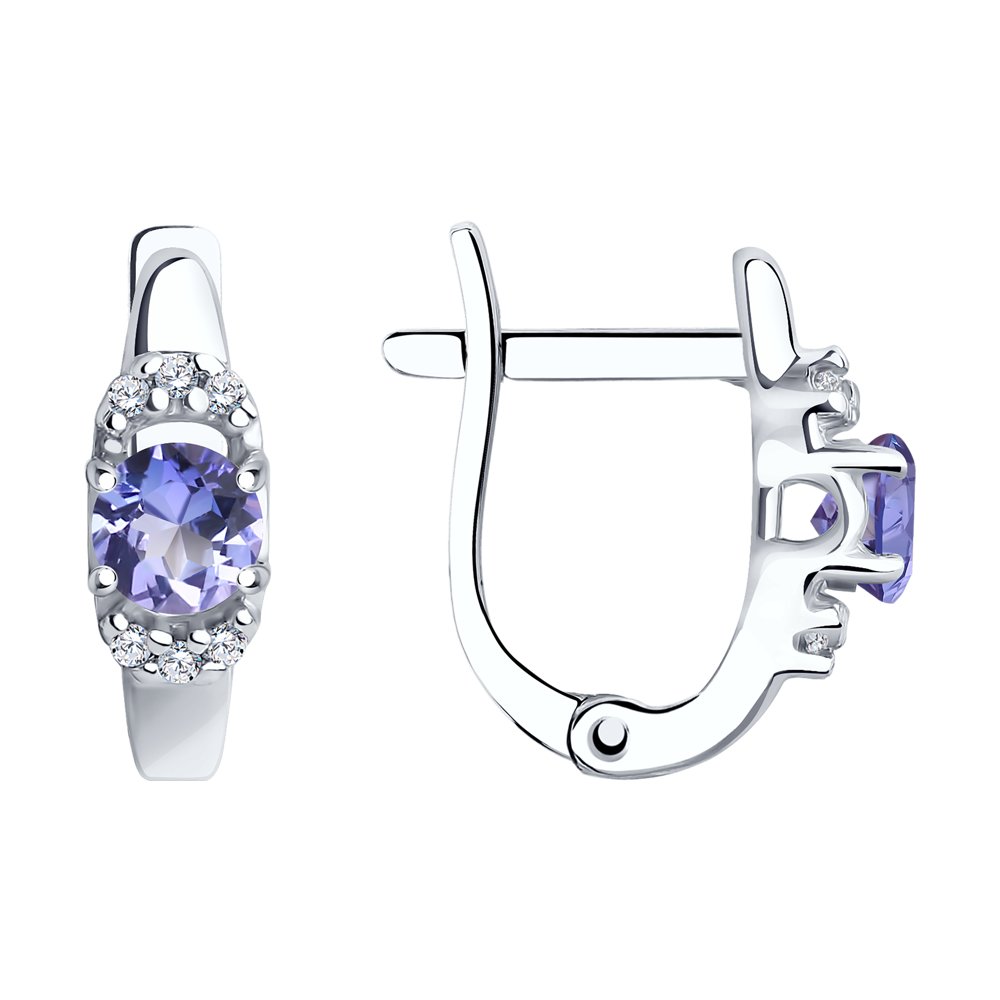 

Серьги из серебра с танзанитами и фианитами SOKOLOV 92022380, 92022380