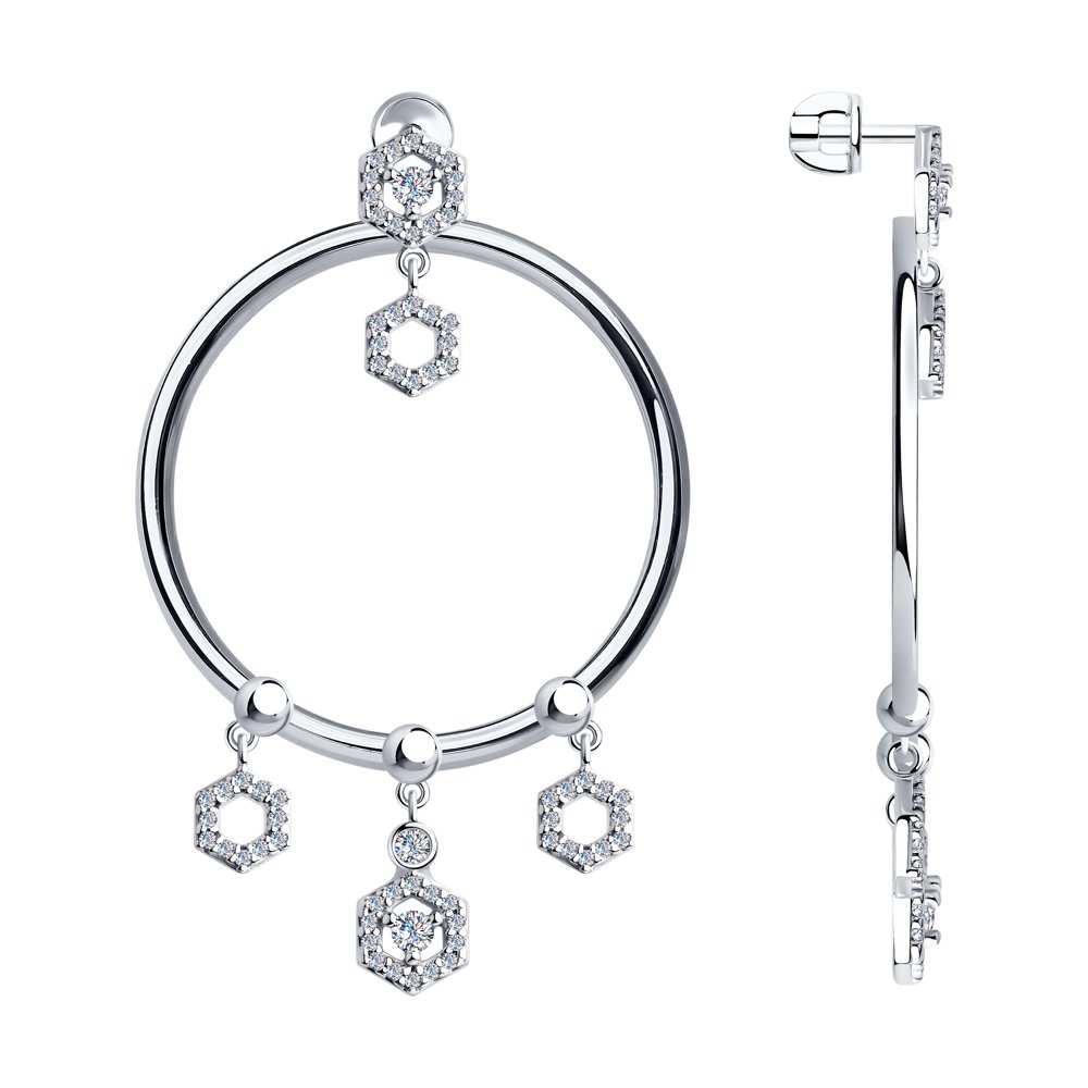 

Серьги из серебра с фианитами SOKOLOV 94023696, 94023696