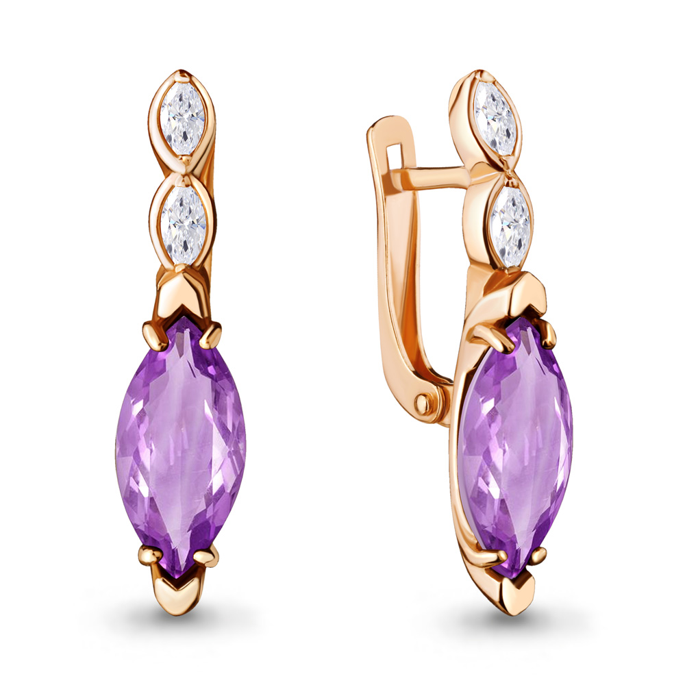 

Серьги из серебра с аметистом Aquamarine 4713104_925_з, 4713104_925_з
