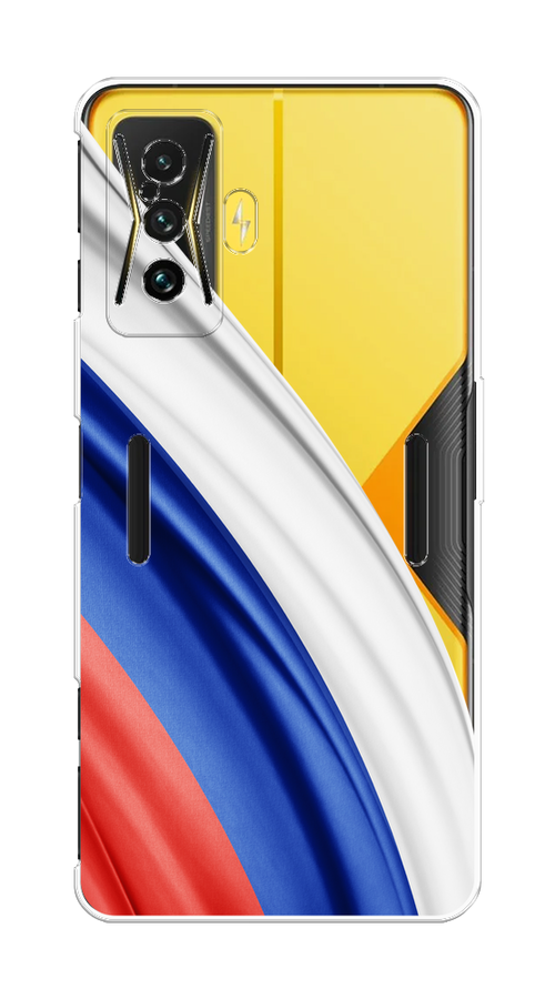 

Чехол на Xiaomi Poco F4/Redmi K40S "Флаг России уголок", Белый;синий;красный;прозрачный, 315350-1