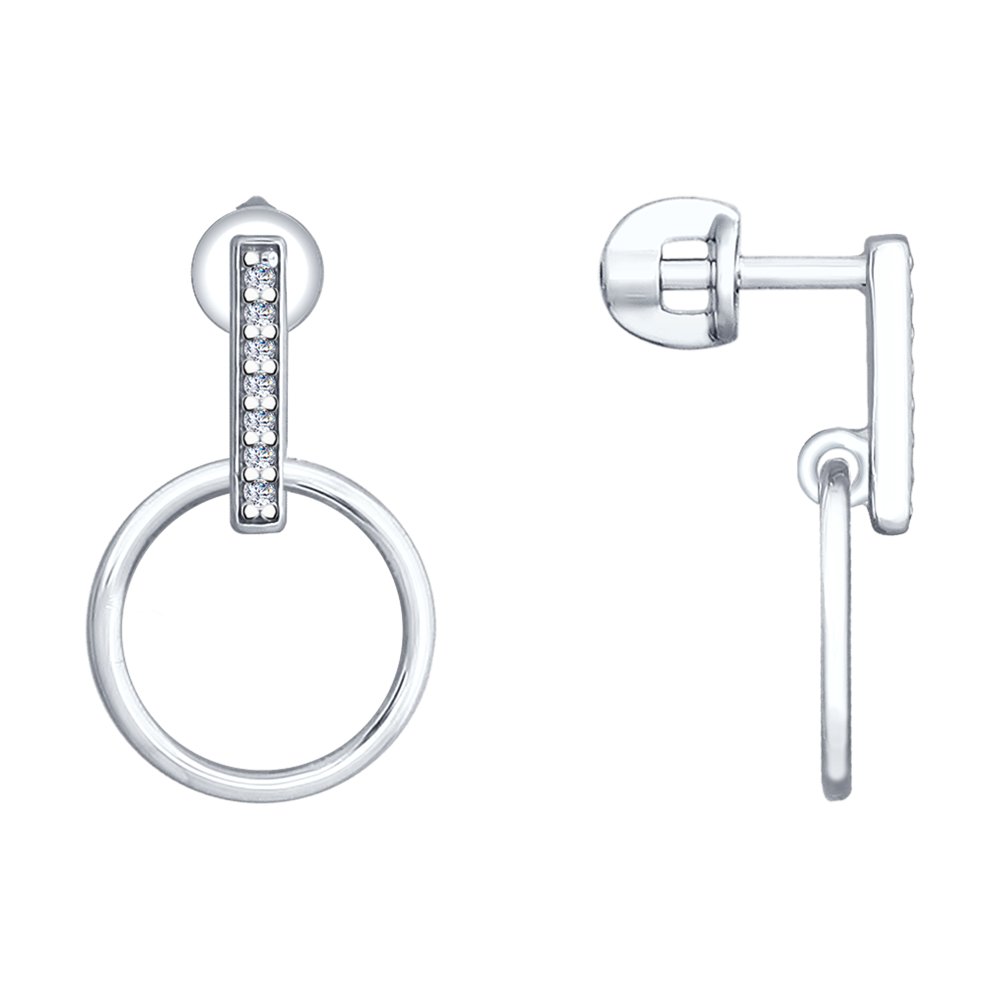 

Серьги подвески из серебра SOKOLOV 94023040, фианит, 94023040