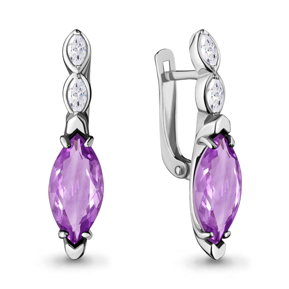 

Серьги из серебра с аметистом Aquamarine 4713104_925_р, 4713104_925_р