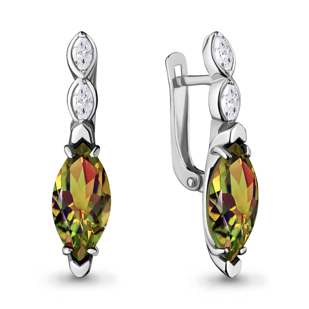 

Серьги из серебра с фианитом Aquamarine 4713119_925_р, 4713119_925_р