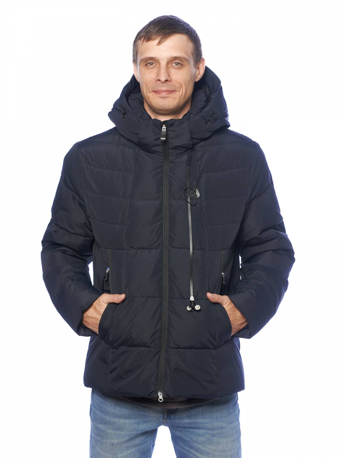 

Зимняя куртка мужская Clasna 3779 синяя 50 RU, Синий, 3779