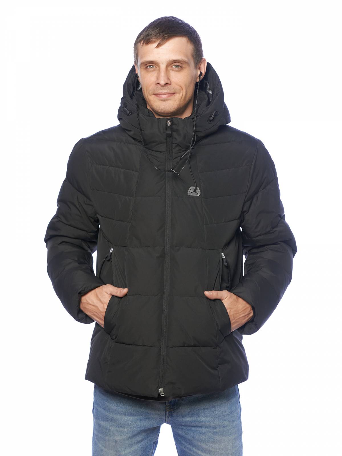 Зимняя куртка мужская Clasna 3779 черная 48 RU