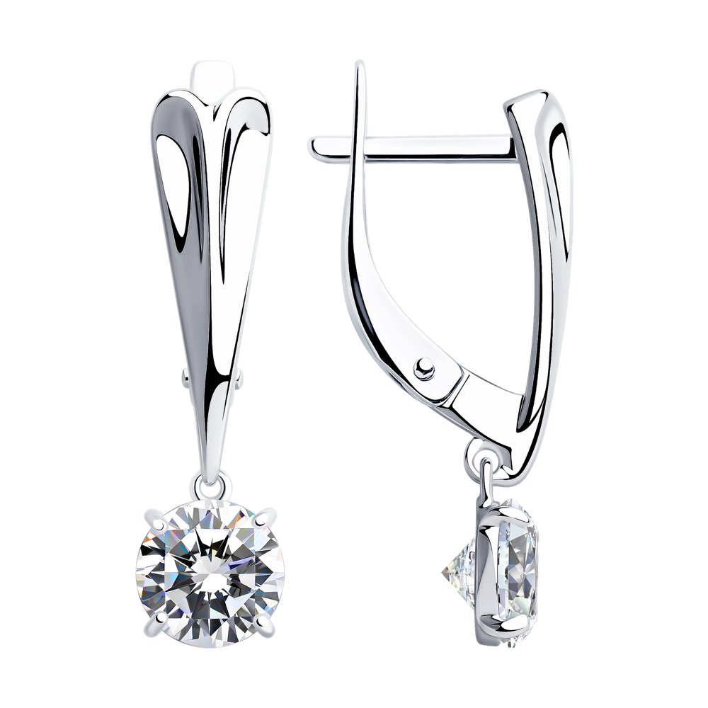 

Серьги подвески из серебра SOKOLOV 94023476, фианит, 94023476