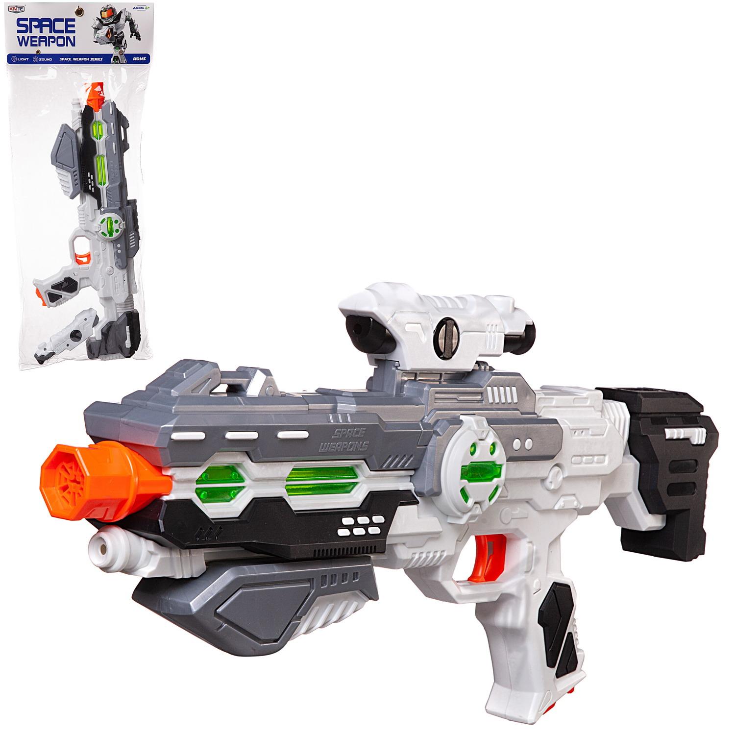 Бластер игрушечный Junfa Space Weapon со световыми и звуковыми эффектами 46х6,7х22 см