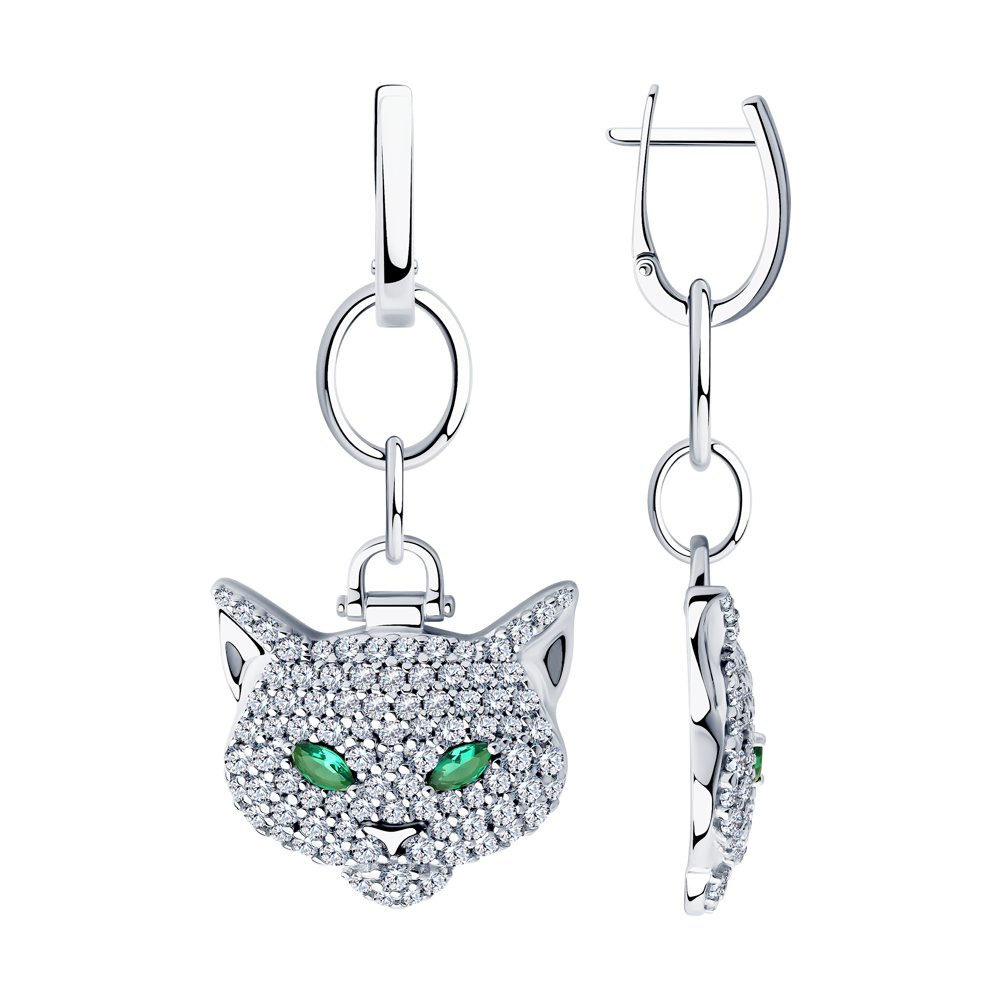 

Серьги подвески из серебра SOKOLOV 94024027, фианит, 94024027